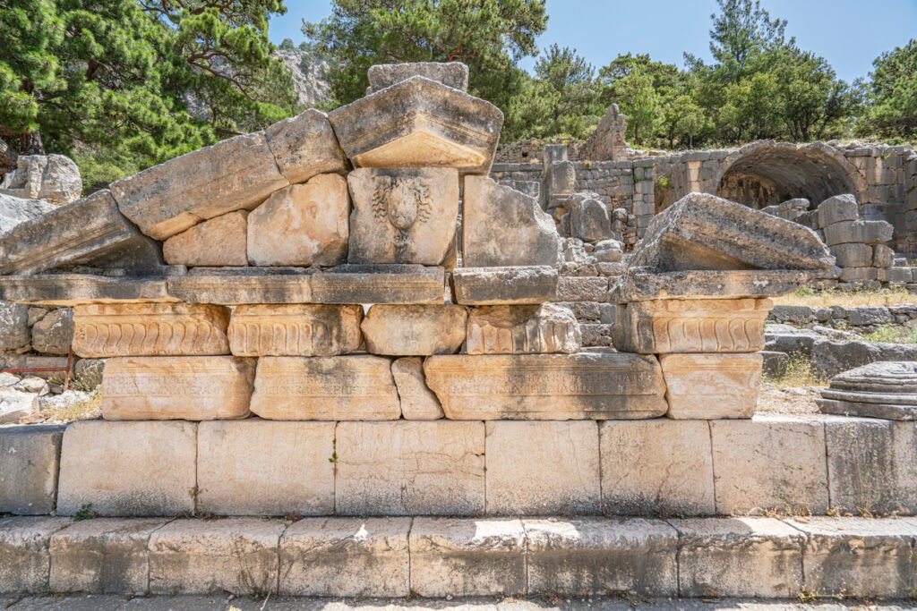 Head of Medusa on a Sarcophagus in Arykanda Ancient City